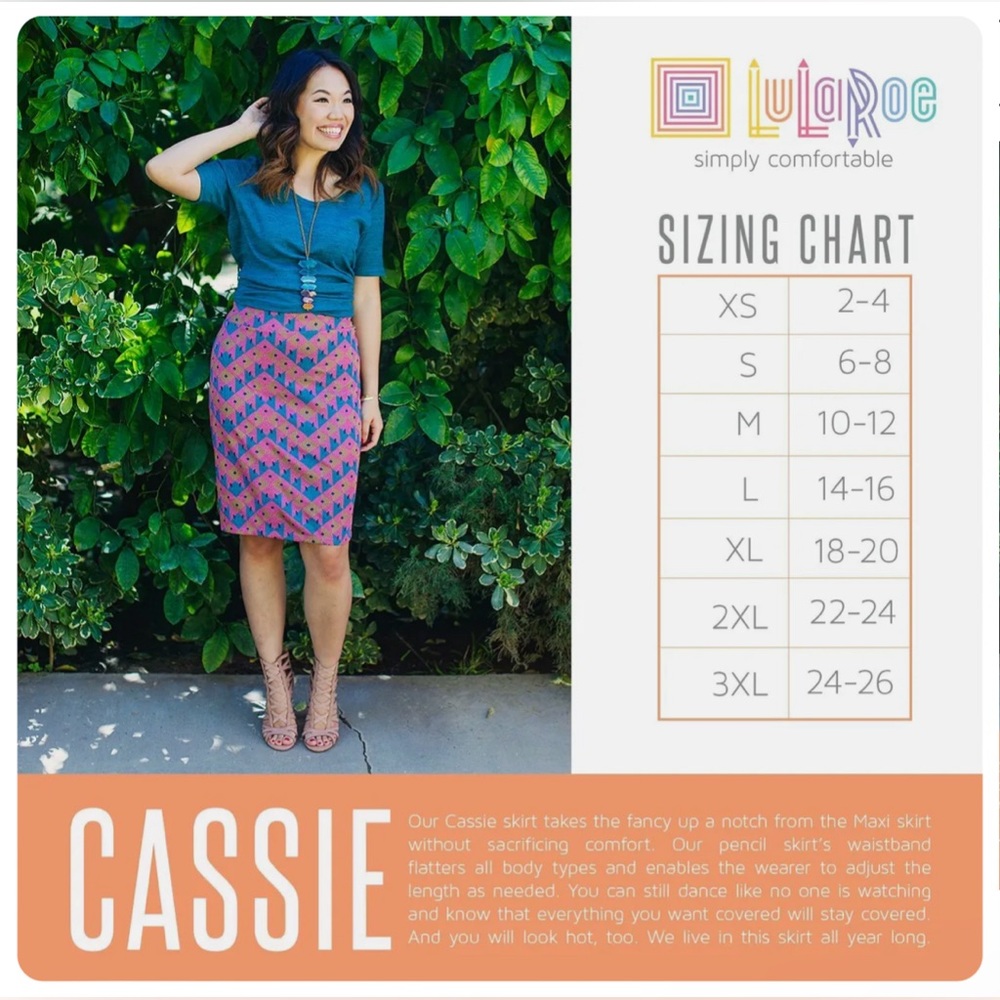 LuLaRoe Women’s Cassie Pencil Skirt/Size: M /Color: Multi Floral Print (NWT) - Picture 7 of 7